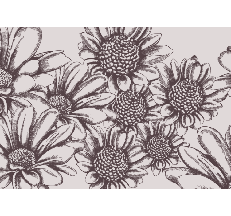 Flower wall mural daisy flower design - TenStickers