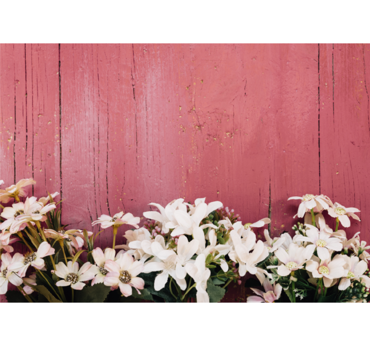 Daisy flowers on old wooden plank wall mural - TenStickers