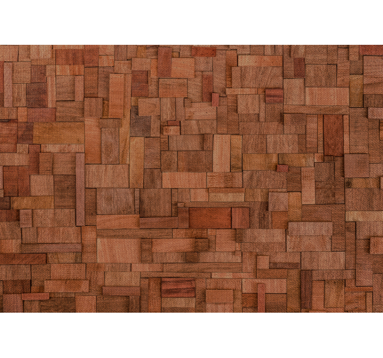 Rustic irregular bricks Wood Wall Mural - TenStickers