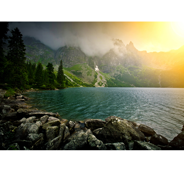 Tatry sunset Mountain wall mural - TenStickers