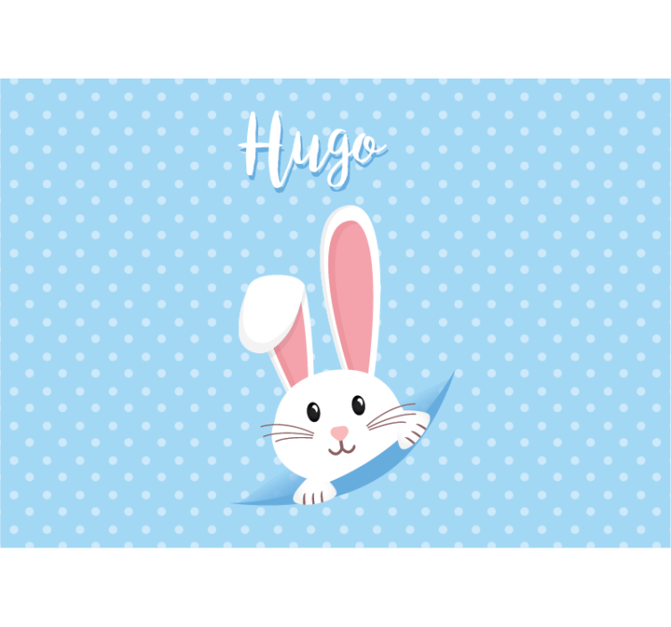 Cute bunny for boy with name Nursery Mural - TenStickers
