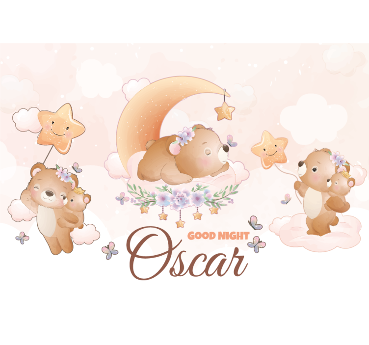 Nursery wall mural sleepy bear collection - TenStickers