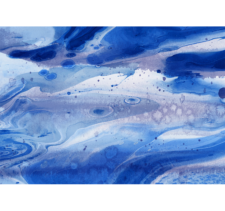 Blue abstract sean marble Bathroom Murals - TenStickers