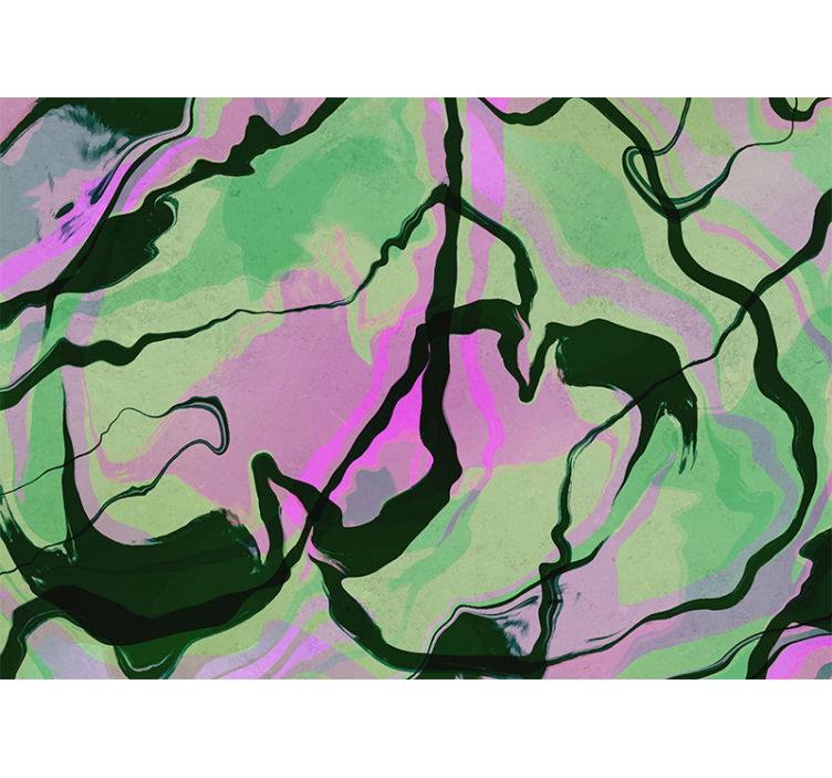 Abstract wall mural organic shape design - TenStickers