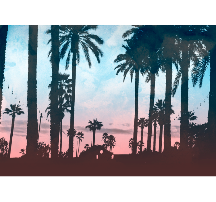 Wall mural nature palm tree silhouette - TenStickers