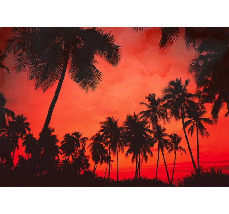 Wall mural nature silhouette palm trees - TenStickers