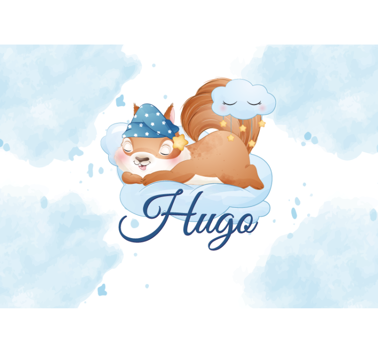 Sleepy squirrel dreams nursery wall mural - TenStickers