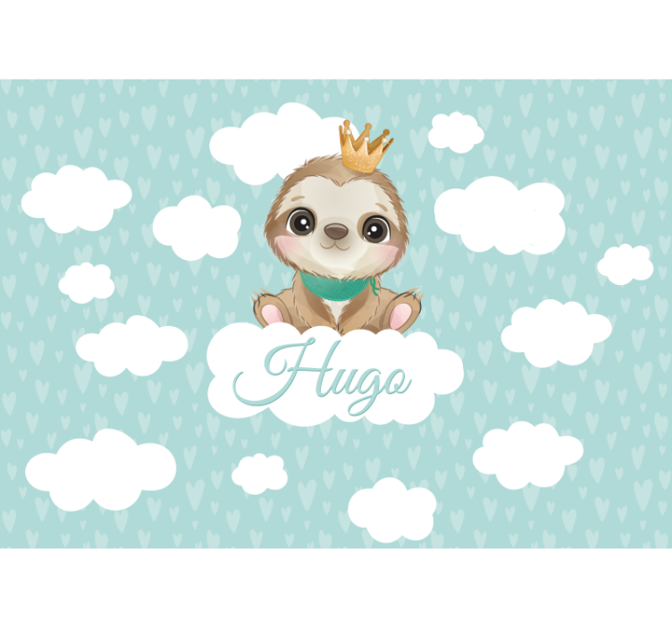 Cute sloth for boy with name Nursery Mural - TenStickers