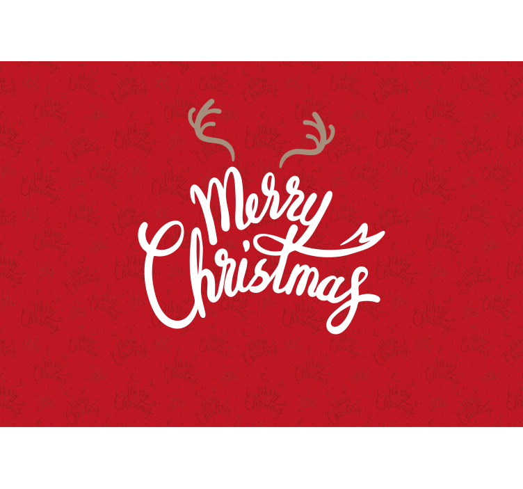 Merry with reindeer chunks Christmas wall mural - TenStickers