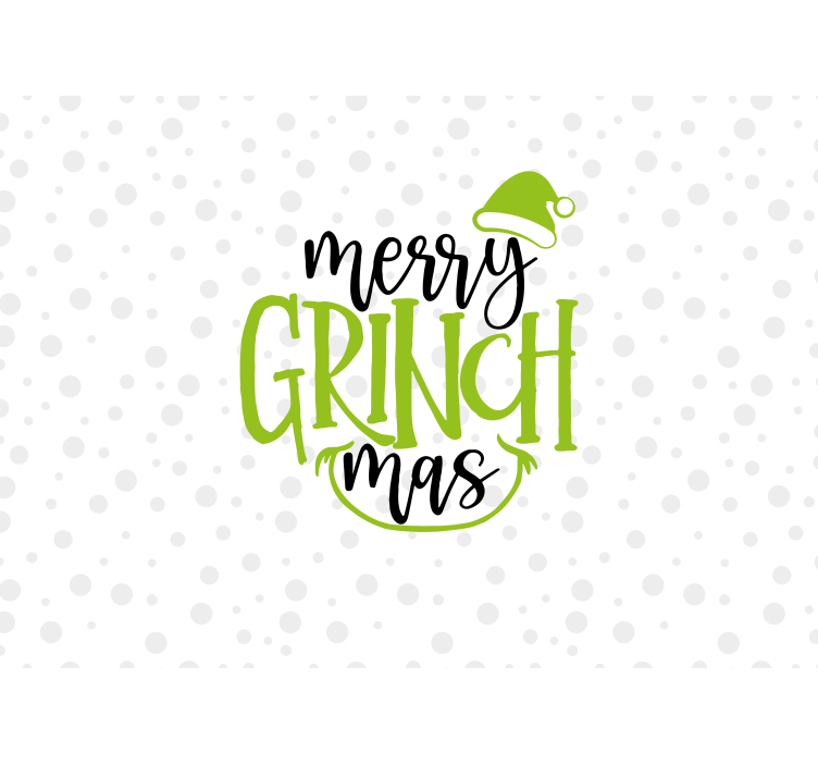 Festive Grinch Greeting christmas wall mural - TenStickers