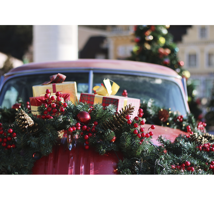 Christmas wall mural festive holiday decor - TenStickers