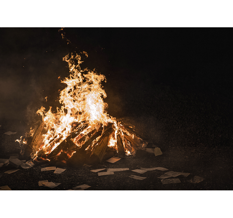 Bonfire original pic Christmas wall mural - TenStickers