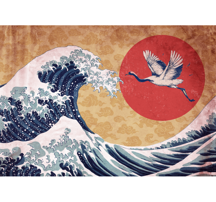 Japanese style sunset Abstract Wall Murals - TenStickers
