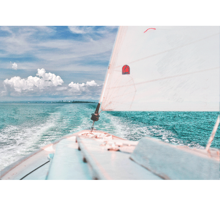 Under the sea wall mural sailing through waves - TenStickers