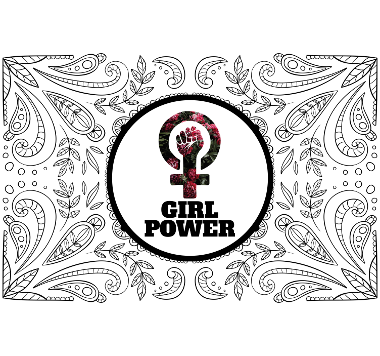 Women sign saying girl power phrase wall mural - TenStickers
