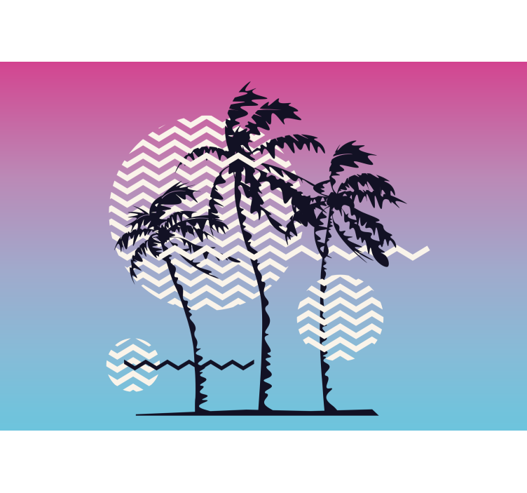 Wall mural nature palms and waves - TenStickers