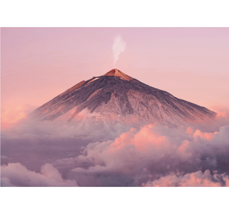 Wall mural mountain smoky volcano peak - TenStickers