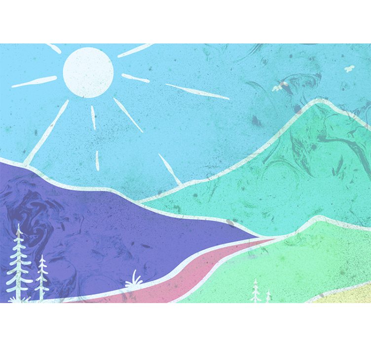 Landscape wall mural mountainous landscape scene - TenStickers