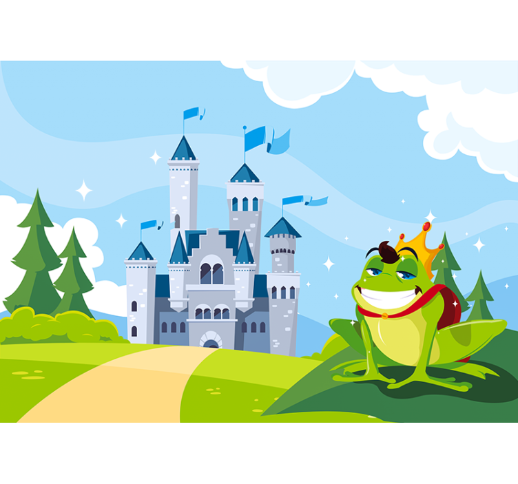 Frog prince with castle fairytale  wall Murals - TenStickers