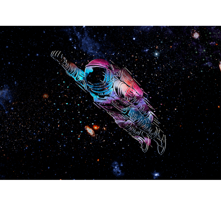 Brave astronaut space wall mural - TenStickers