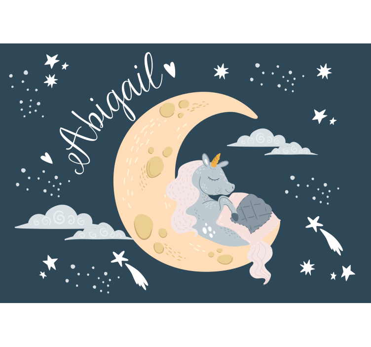 Childrens wall mural dreaming unicorn night - TenStickers