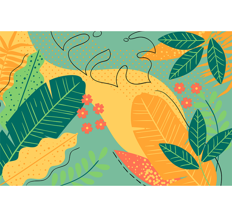 Wall mural nature tropical leaf decor - TenStickers