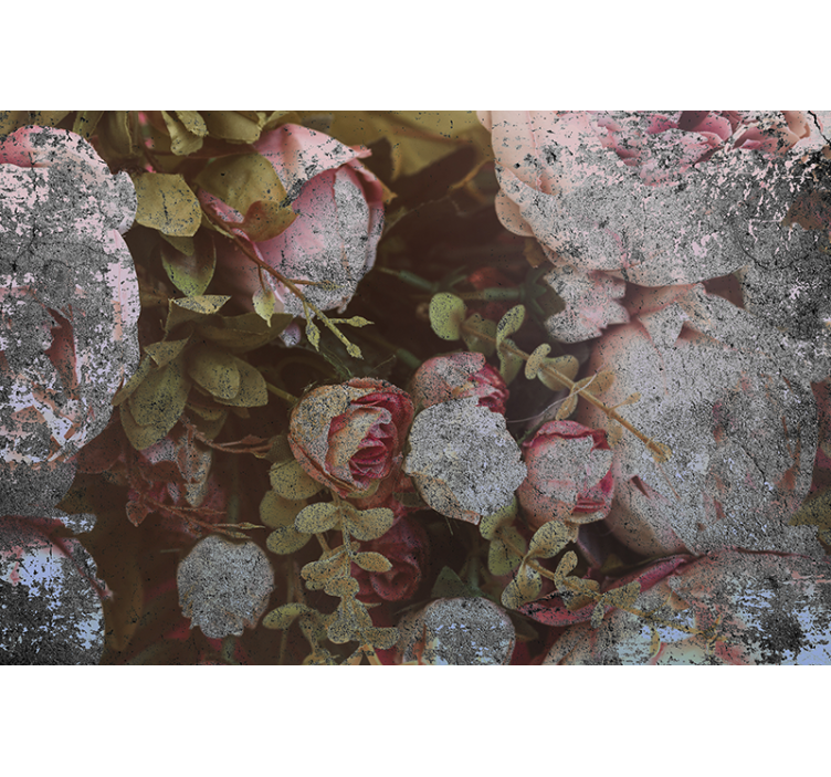Flower wall mural roses and foliage - TenStickers