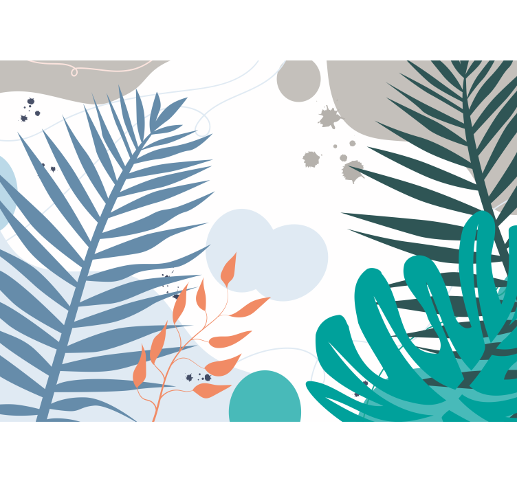 Wall mural nature with stylized leaf designs - TenStickers