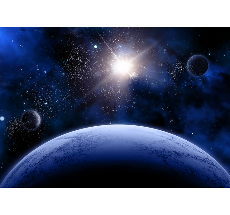 Space wall mural celestial orbital view - TenStickers