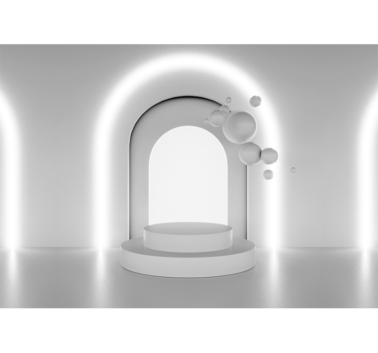 3d illusion space white ball Wall Mural - TenStickers