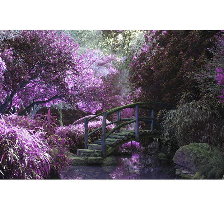 Wall mural nature tranquil bridge landscape - TenStickers