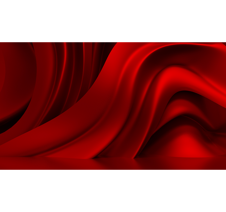 Wavy red shapes 3D Wall Mural - TenStickers