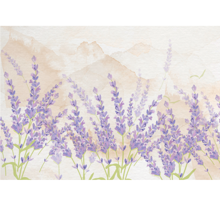 Lavender Fields Scene flower wall mural - TenStickers