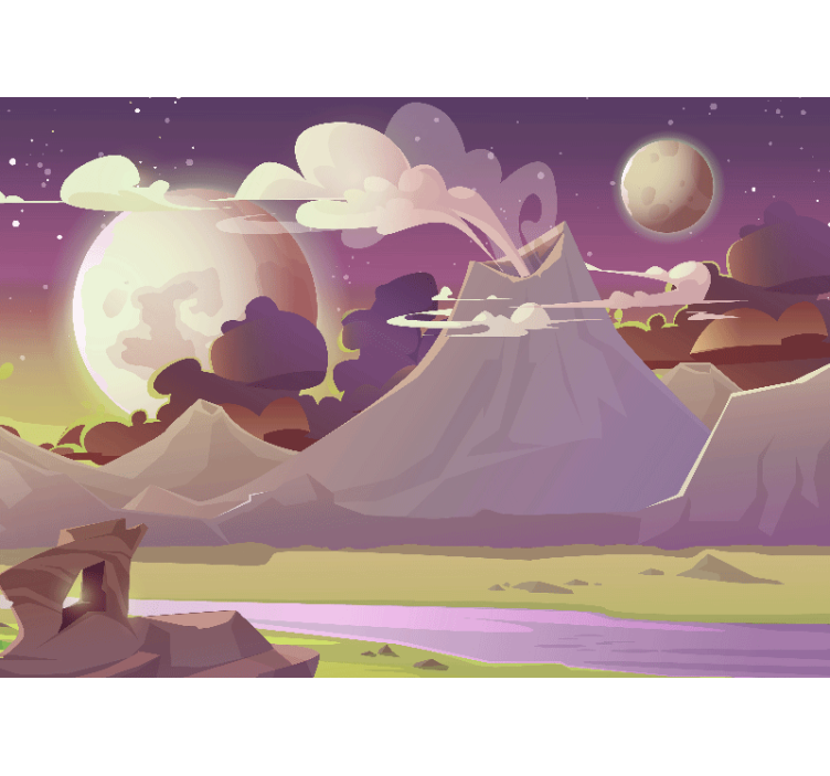 Wall mural fantasy fantasy mountain landscape - TenStickers