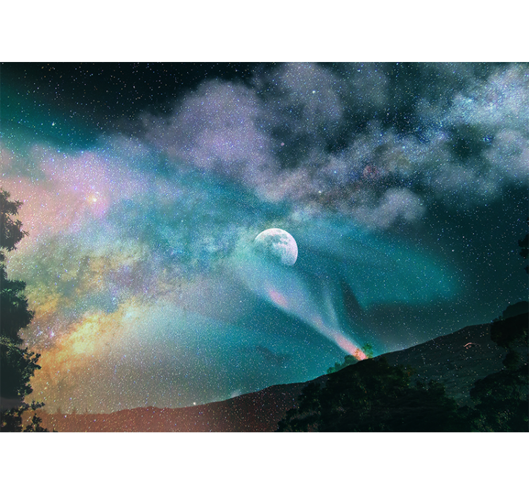 Celestial Moonlight Nebula space wall mural - TenStickers