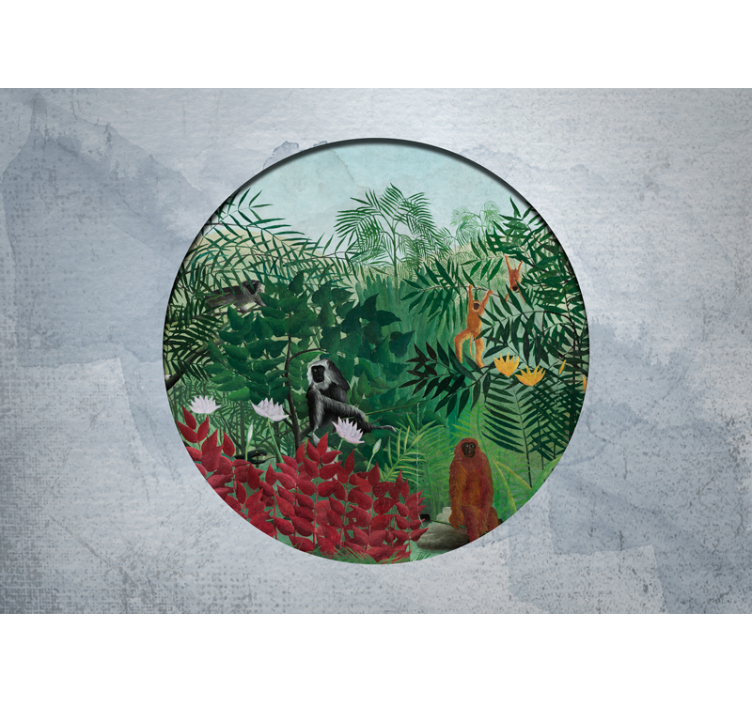 Jungle wall mural lively jungle landscape - TenStickers