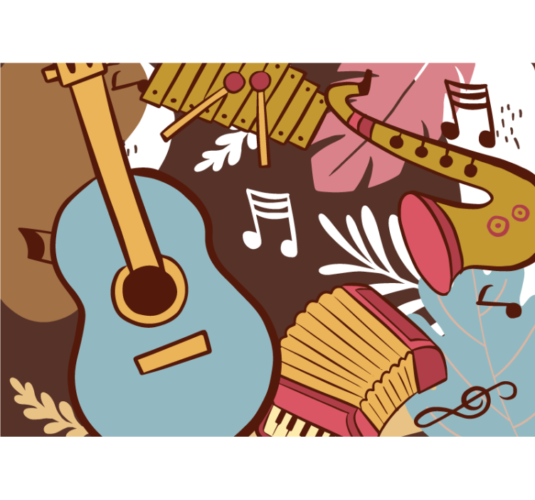"Urban Style" Guitars vintage wall mural - TenStickers