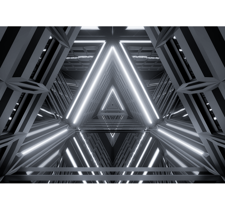 Abstract wall mural triangular luminescent design - TenStickers