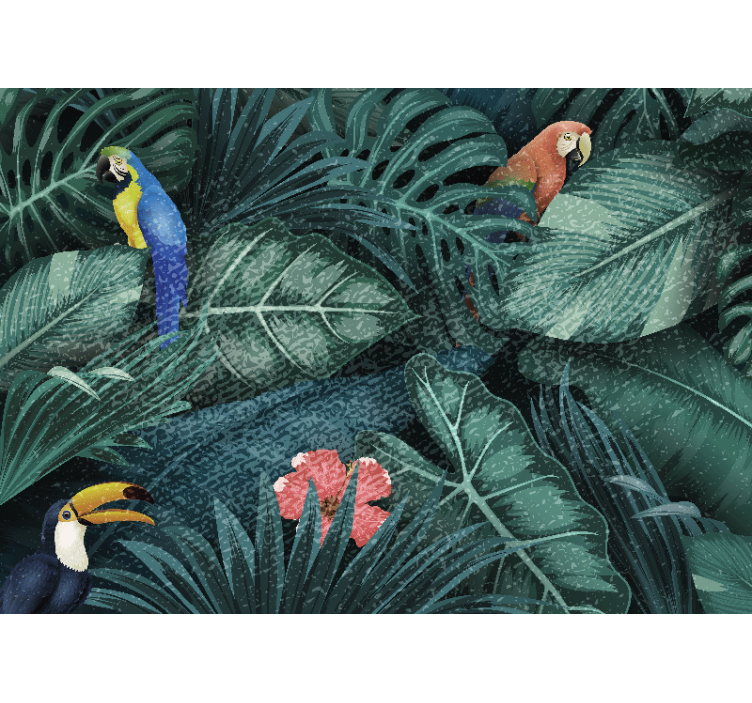 Lush Tropical Paradise jungle wall mural - TenStickers