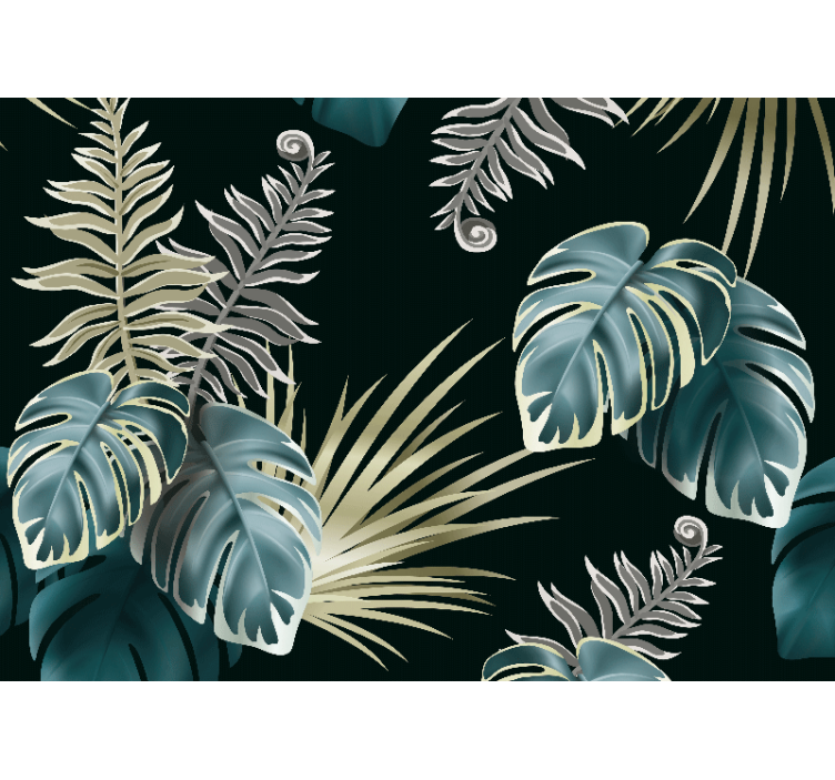 Original Elegant Palm Leaves nature wall mural - TenStickers