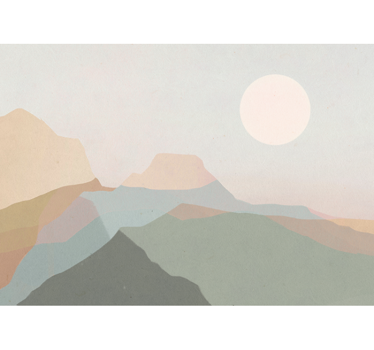 Landscape wall mural mountain twilight scene - TenStickers