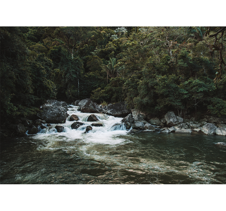 Serene River Scene wall mural nature - TenStickers