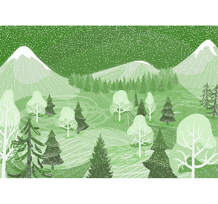 Wall mural nature mountain forest scene - TenStickers