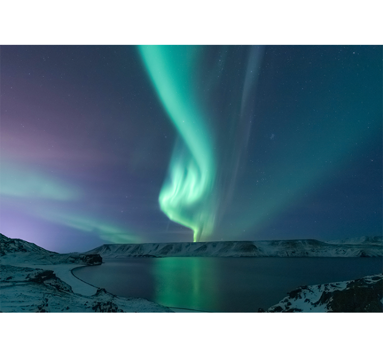Sky wall mural aurora borealis display - TenStickers