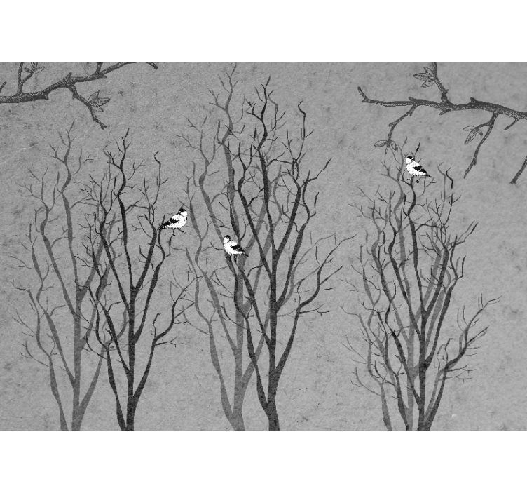 Wall mural trees twigs with birds - TenStickers