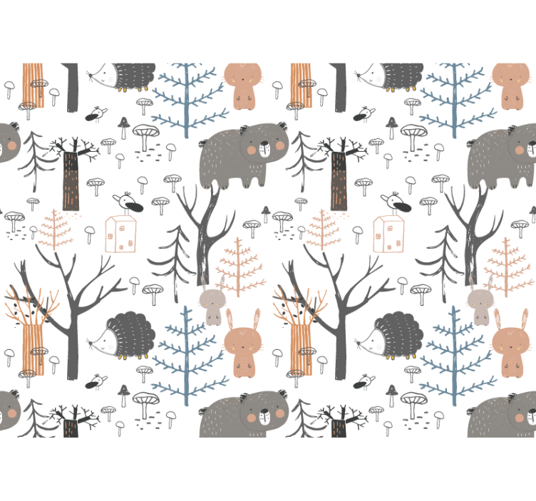 Forest animals theme nursery wall mural - TenStickers