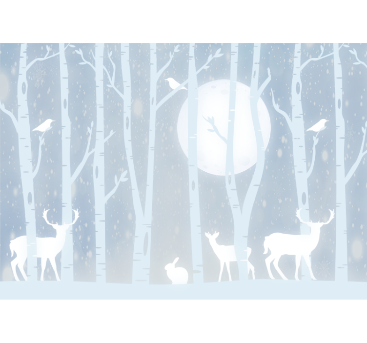 Childrens wall mural deer and moon design - TenStickers