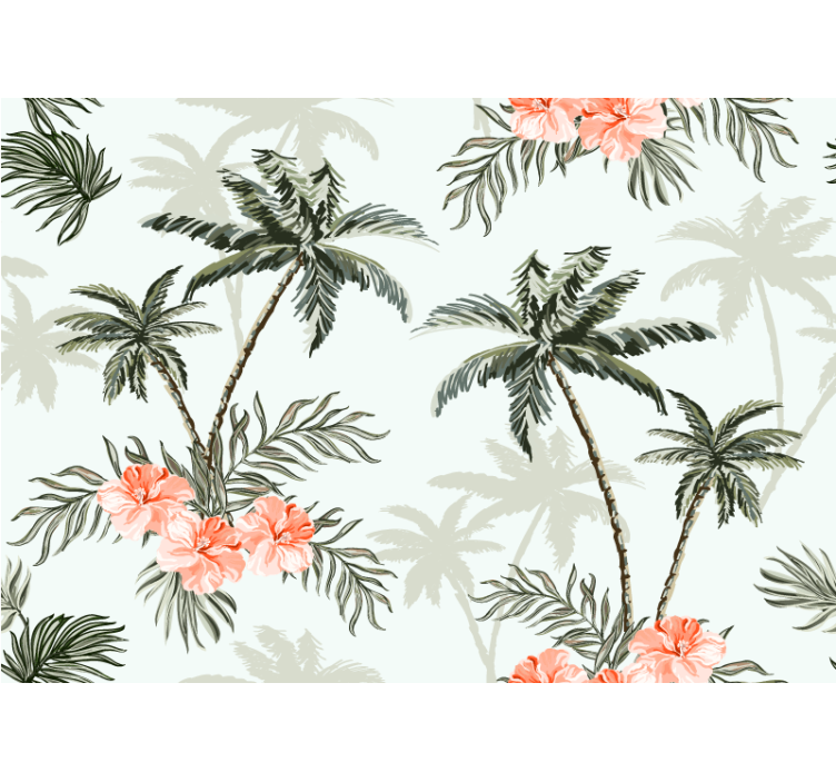 Wall mural nature tropical palm leaves design - TenStickers