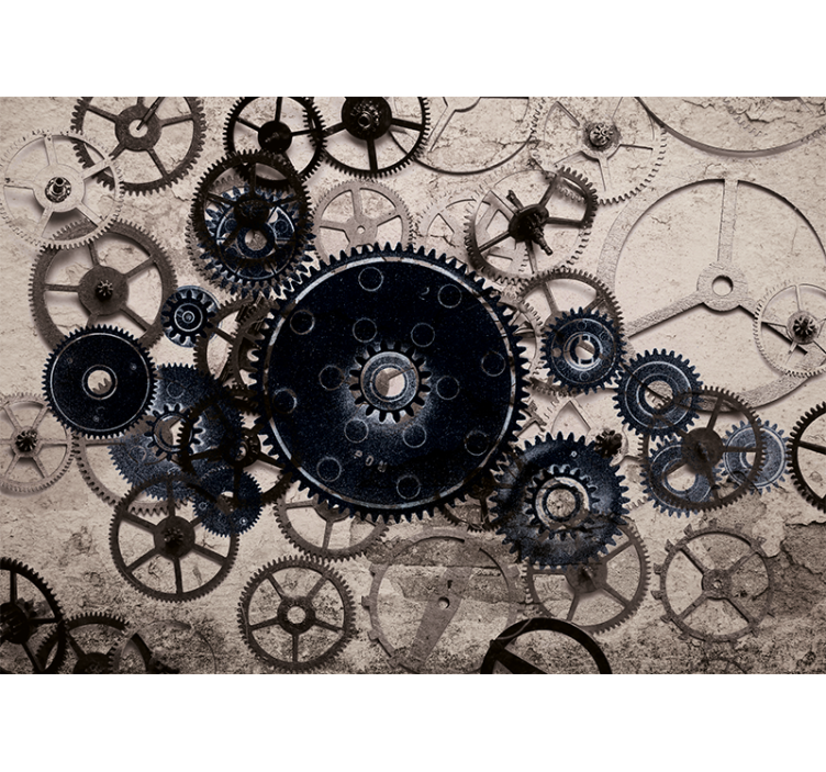 Texture wall mural mechanical gear design - TenStickers