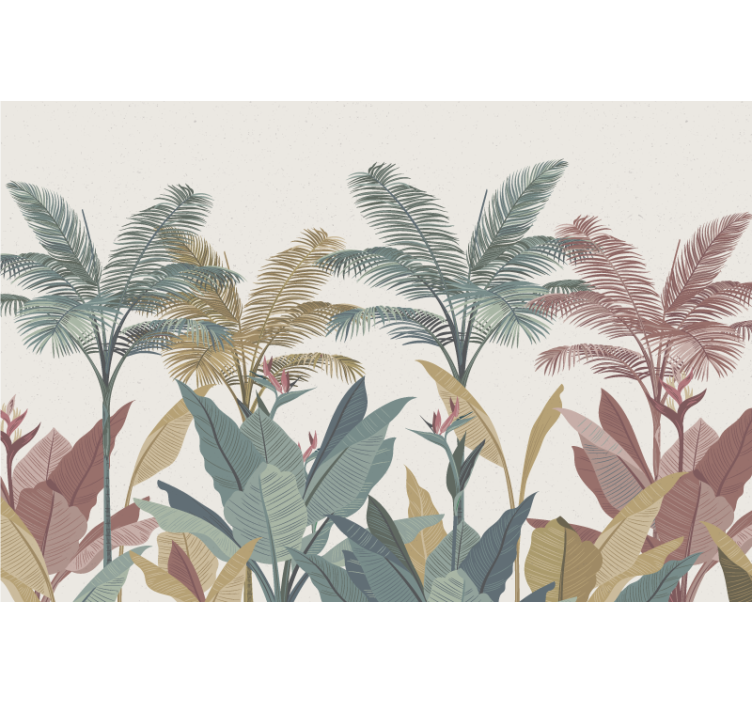Terracotta tropical plants nature wall mural - TenStickers